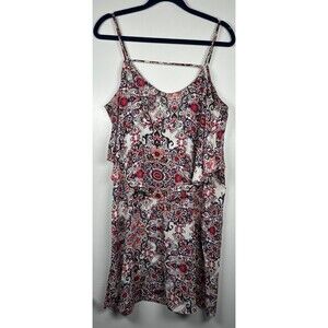 Nordstrom Eight Sixty V-Neck Boho Cami Sundress Pink and Blue Size M